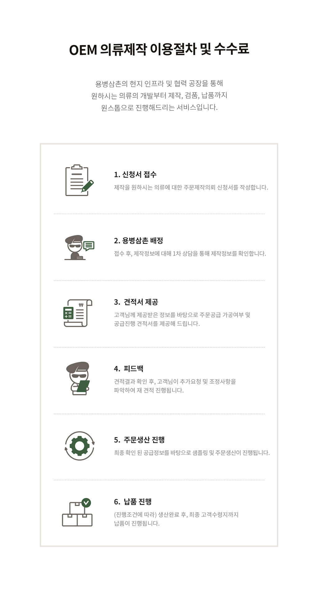 의류제작 수수료 태블릿버전 이미지