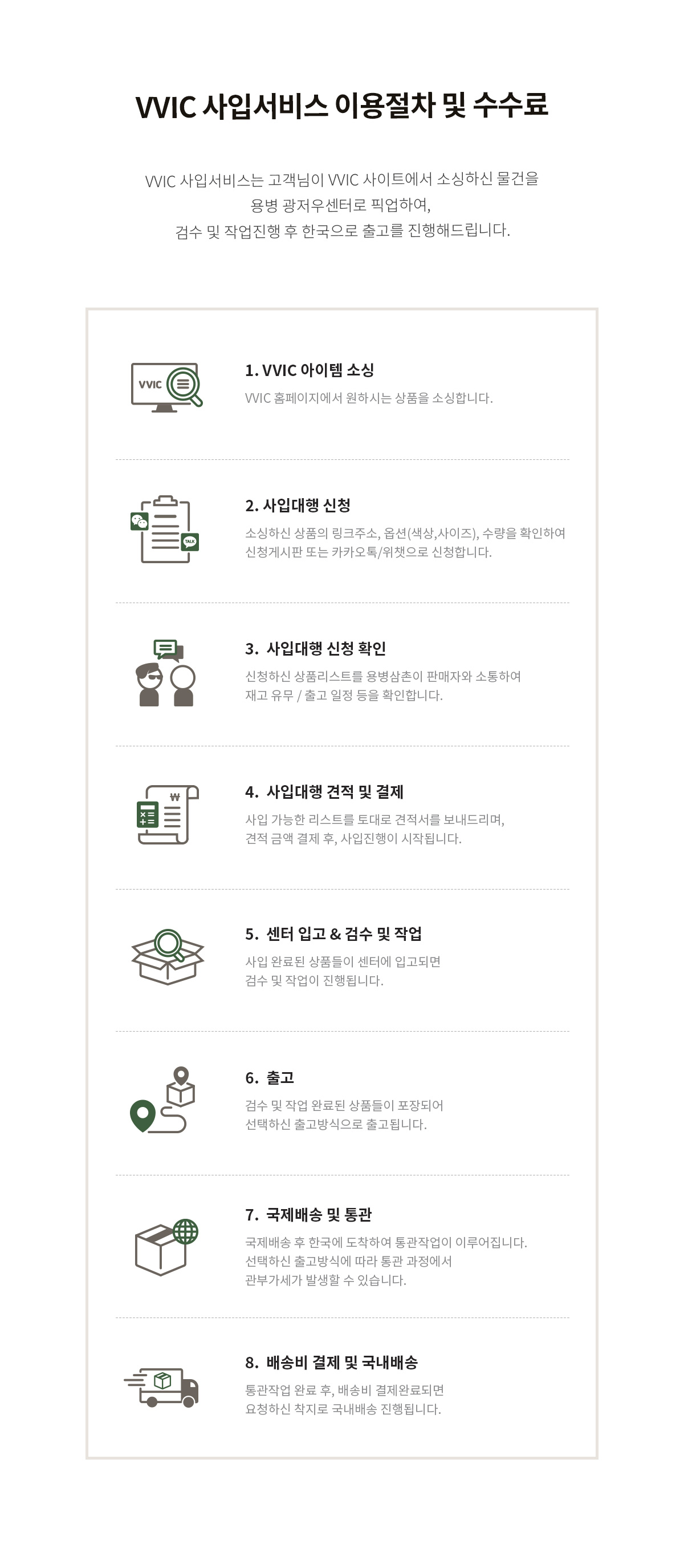 vvic 사입 비용 안내 PC버전 이미지